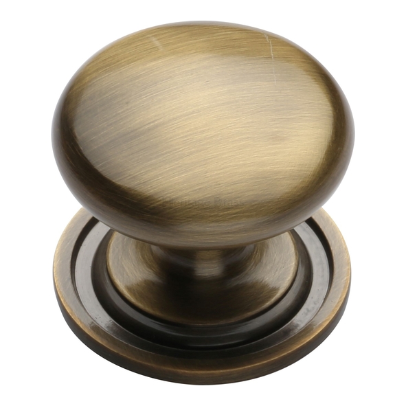C2240 38-AT • 38 x 38 x 33mm • Antique Brass • Heritage Brass Mushroom Cabinet Knob